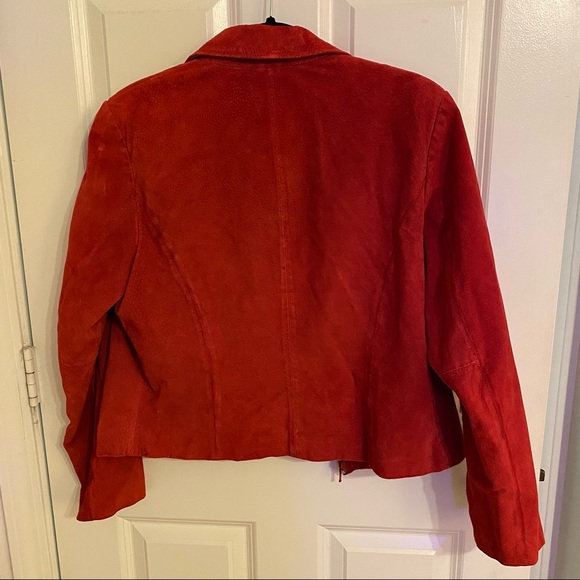 ❌ SOLD ❌ Coldwater Creek red leather zip jacket - Picture 5 of 5
